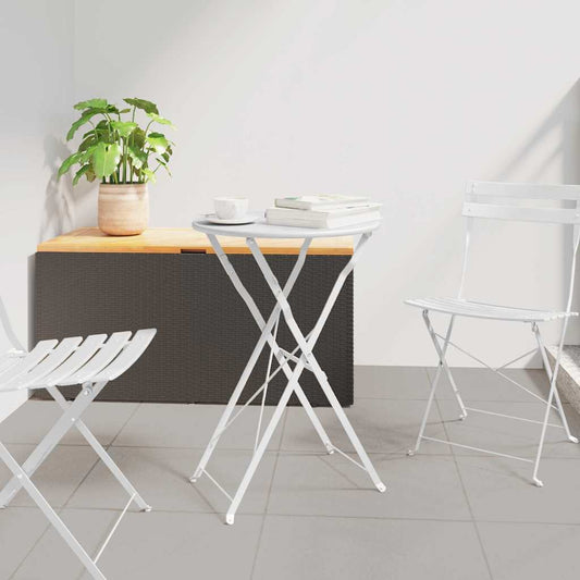 vidaXL Bistro Table Folding White Ø 50 x 71 cm Powder-coated Steel