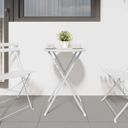 vidaXL Bistro Table Folding White Ø 50 x 71 cm Powder-coated Steel