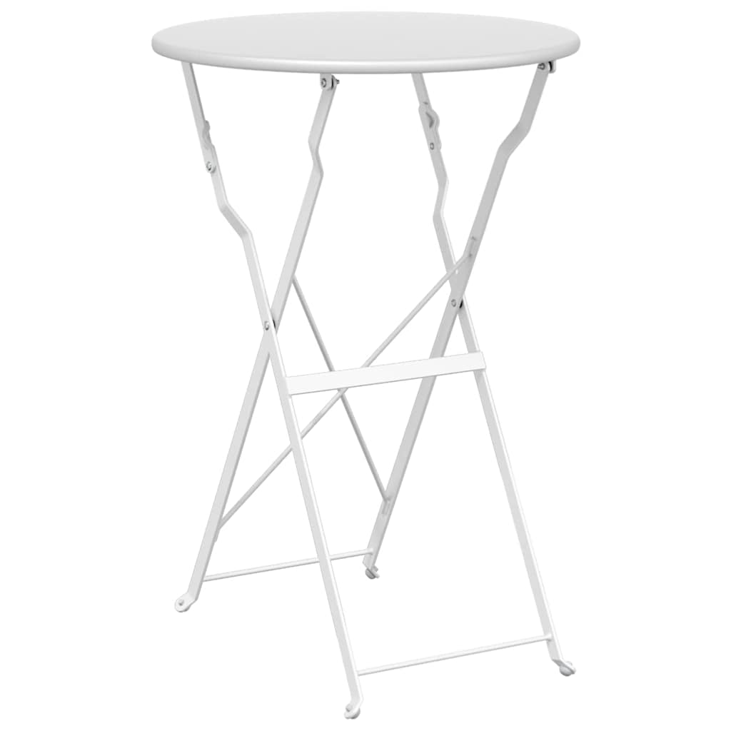 vidaXL Bistro Table Folding White Ø 50 x 71 cm Powder-coated Steel