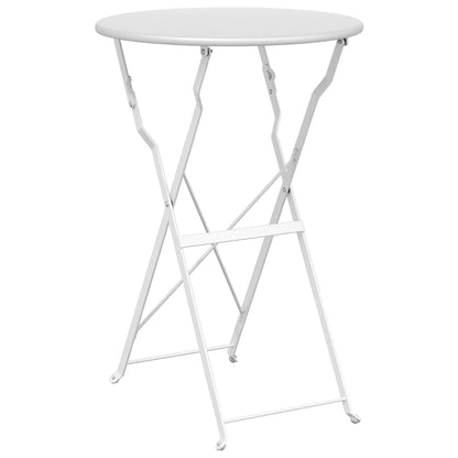 vidaXL Bistro Table Folding White Ø 50 x 71 cm Powder-coated Steel
