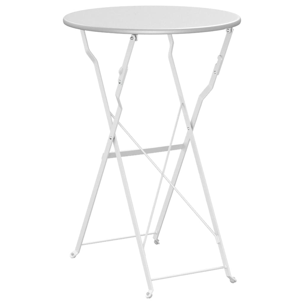 vidaXL Bistro Table Folding White Ø 50 x 71 cm Powder-coated Steel
