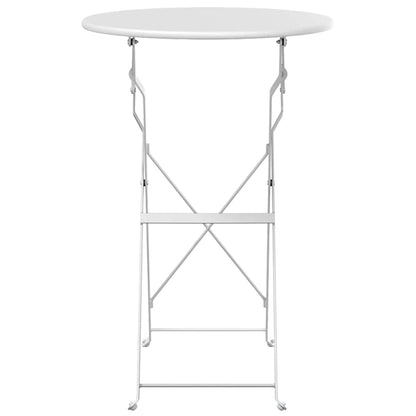 vidaXL Bistro Table Folding White Ø 50 x 71 cm Powder-coated Steel