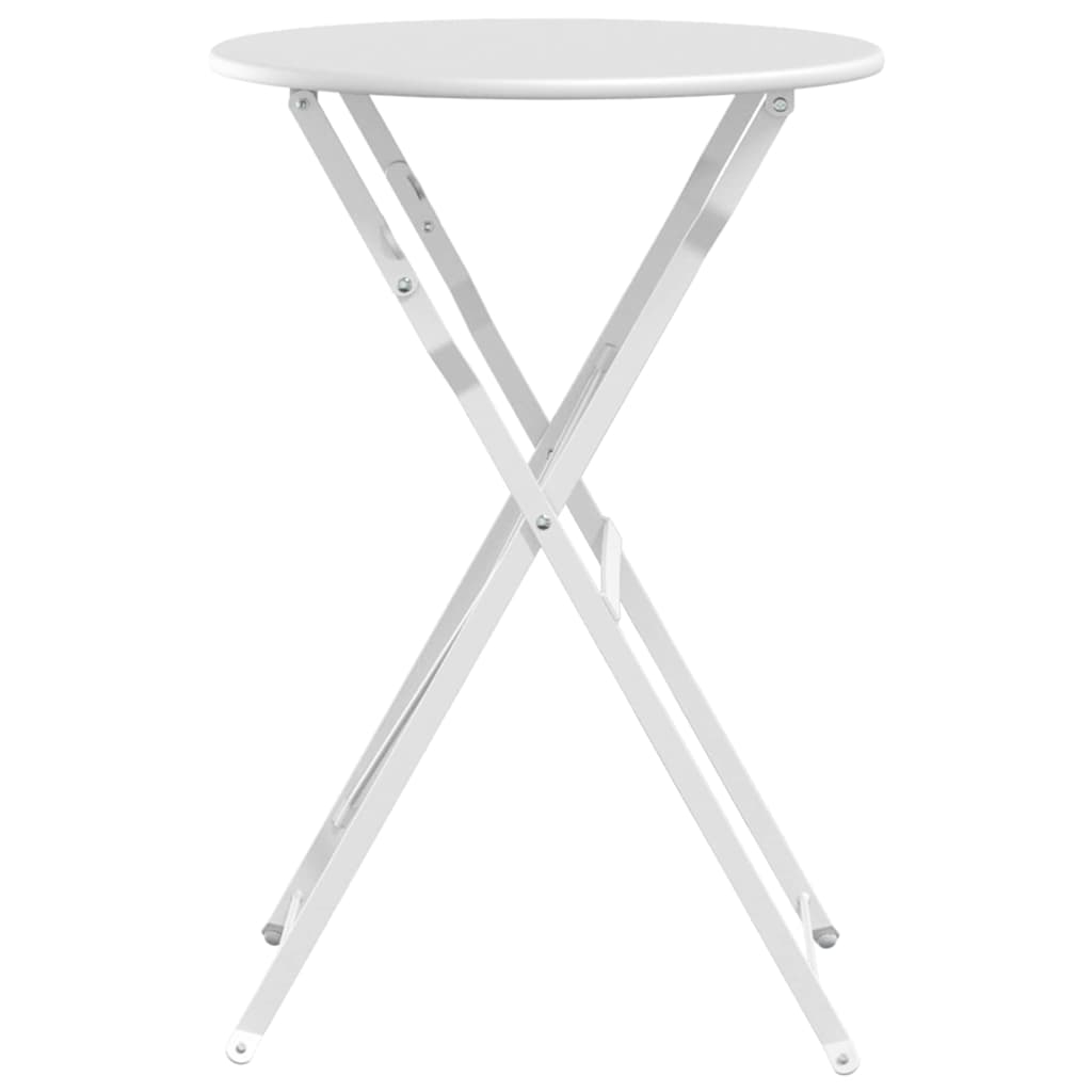 vidaXL Bistro Table Folding White Ø 50 x 71 cm Powder-coated Steel