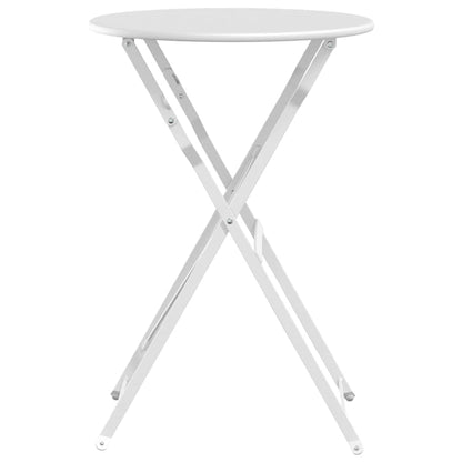 vidaXL Bistro Table Folding White Ø 50 x 71 cm Powder-coated Steel