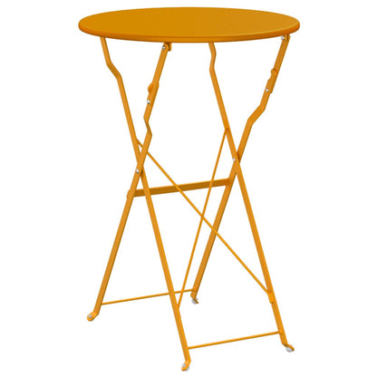 vidaXL Bistro Table Folding Mustard Ø 50 x 71 cm Powder-coated Steel