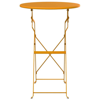 vidaXL Bistro Table Folding Mustard Ø 50 x 71 cm Powder-coated Steel