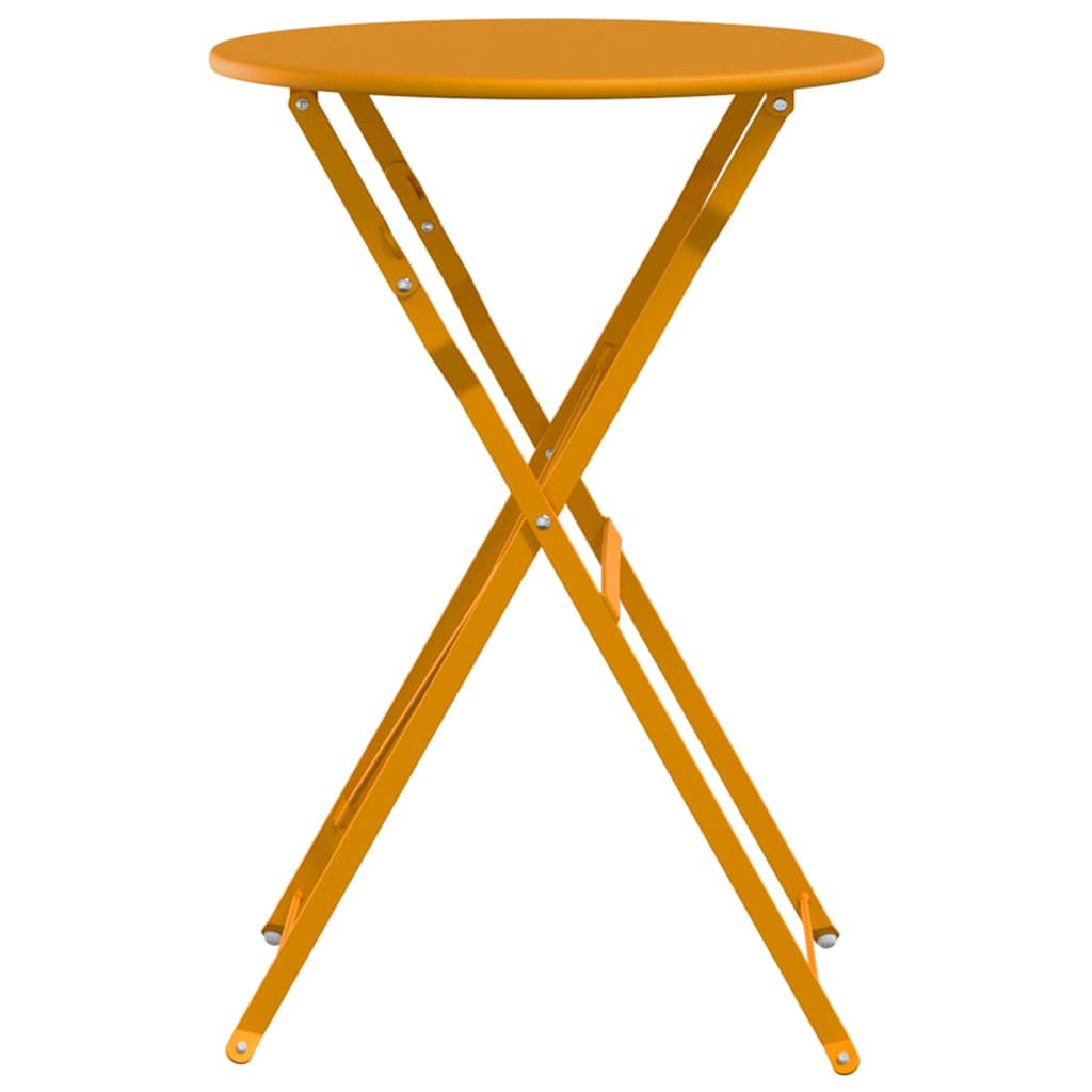 vidaXL Bistro Table Folding Mustard Ø 50 x 71 cm Powder-coated Steel