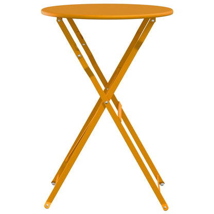 vidaXL Bistro Table Folding Mustard Ø 50 x 71 cm Powder-coated Steel