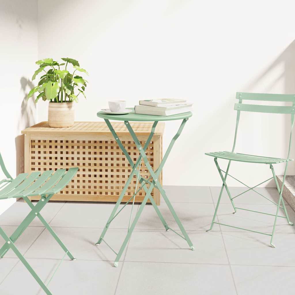 vidaXL Bistro Table Light Mint Ø 50 x 71 cm Powder-coated Steel