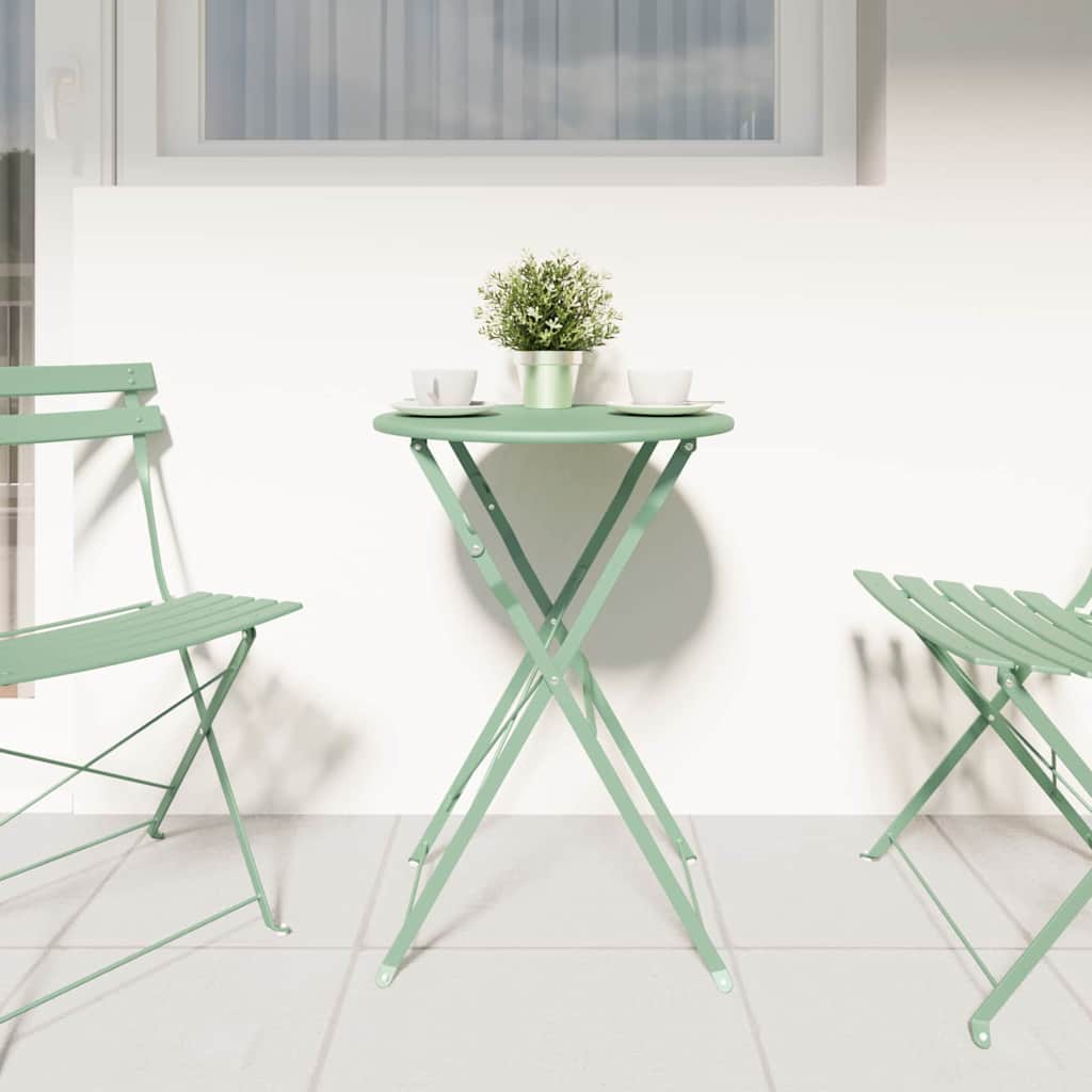 vidaXL Bistro Table Light Mint Ø 50 x 71 cm Powder-coated Steel