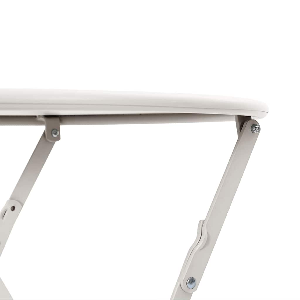 vidaXL Bistro Table Folding Beige Ø 50 x 71 cm Powder-coated Steel