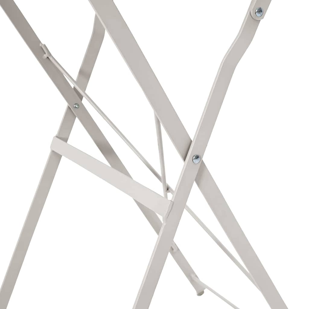 vidaXL Bistro Table Folding Beige Ø 50 x 71 cm Powder-coated Steel