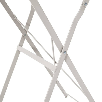 vidaXL Bistro Table Folding Beige Ø 50 x 71 cm Powder-coated Steel