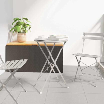 vidaXL Bistro Table Folding Beige Ø 50 x 71 cm Powder-coated Steel