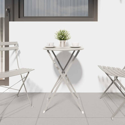 vidaXL Bistro Table Folding Beige Ø 50 x 71 cm Powder-coated Steel