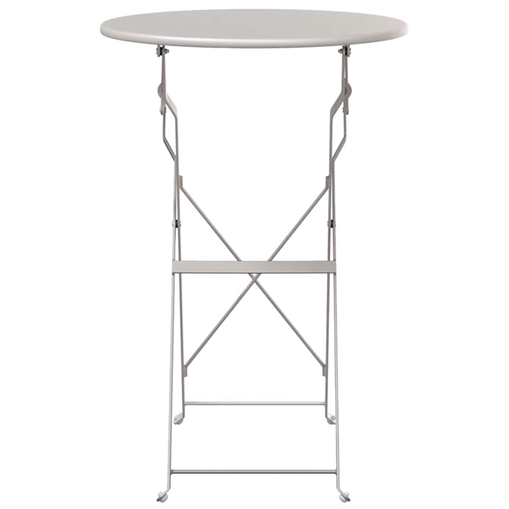 vidaXL Bistro Table Folding Beige Ø 50 x 71 cm Powder-coated Steel