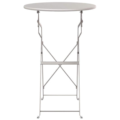vidaXL Bistro Table Folding Beige Ø 50 x 71 cm Powder-coated Steel