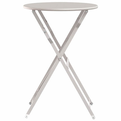 vidaXL Bistro Table Folding Beige Ø 50 x 71 cm Powder-coated Steel
