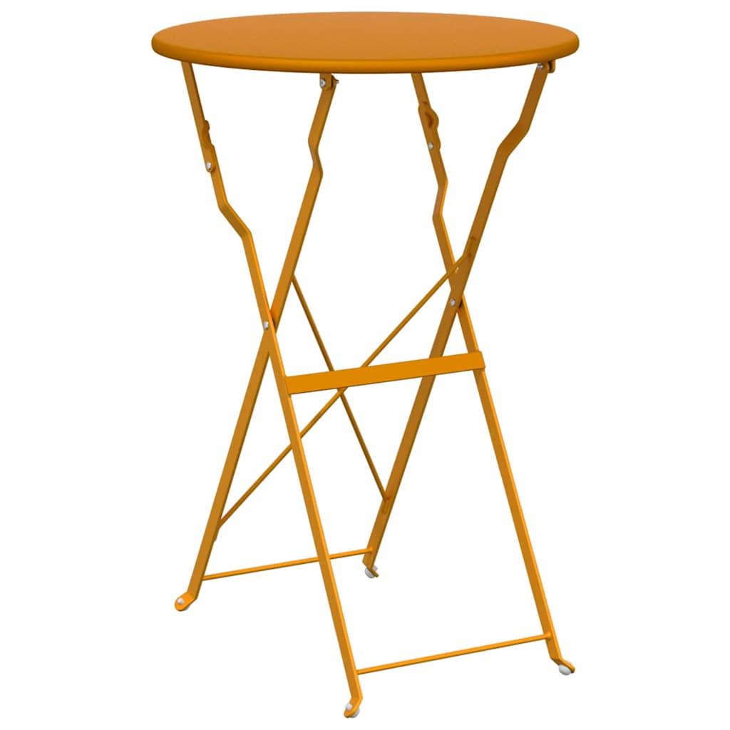 vidaXL Folding Bistro Set 3 pcs Mustard Steel