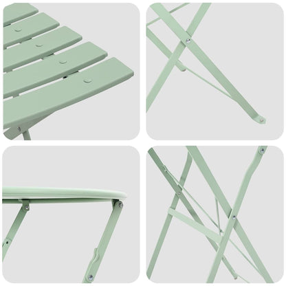 vidaXL Folding Bistro Set 3 pcs Seafoam Steel