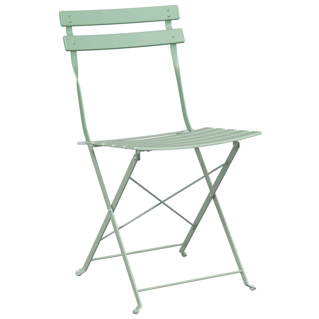 vidaXL Folding Bistro Set 3 pcs Seafoam Steel