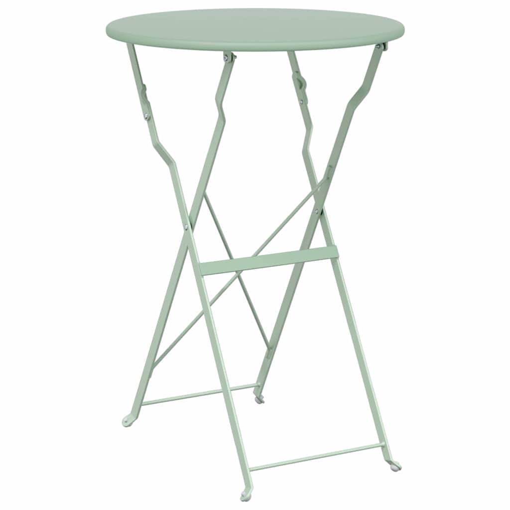 vidaXL Folding Bistro Set 3 pcs Seafoam Steel