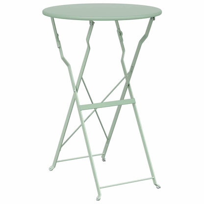 vidaXL Folding Bistro Set 3 pcs Seafoam Steel