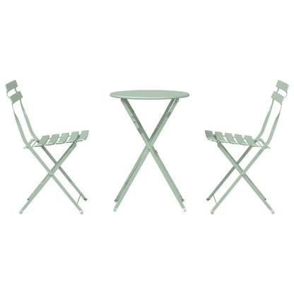 vidaXL Folding Bistro Set 3 pcs Seafoam Steel