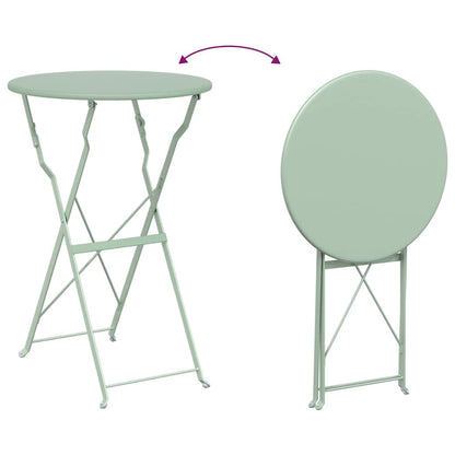 vidaXL Folding Bistro Set 3 pcs Seafoam Steel