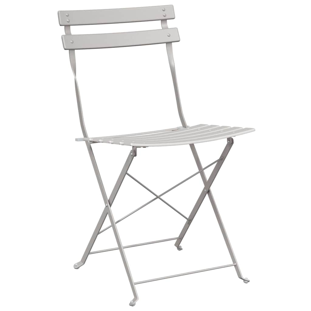 vidaXL Folding Bistro Set 3 pcs Beige Steel