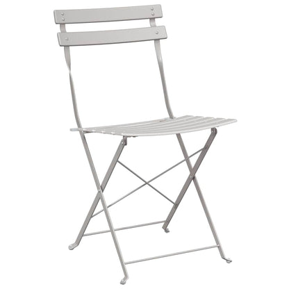 vidaXL Folding Bistro Set 3 pcs Beige Steel