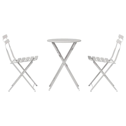 vidaXL Folding Bistro Set 3 pcs Beige Steel