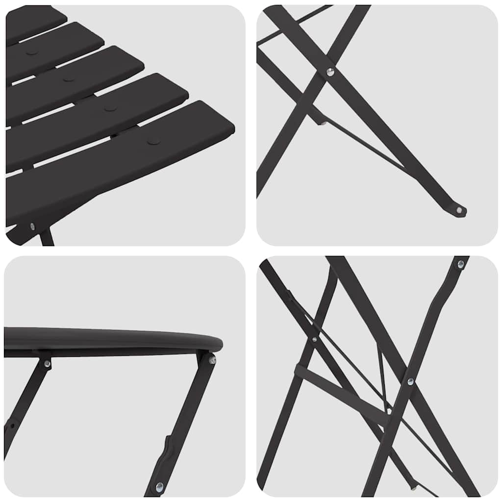 vidaXL Folding Bistro Set 3 pcs Anthracite Steel