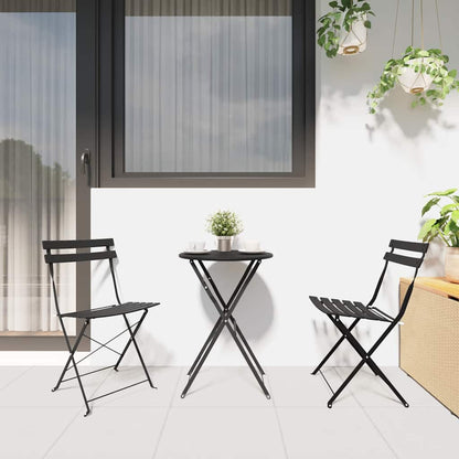vidaXL Folding Bistro Set 3 pcs Anthracite Steel