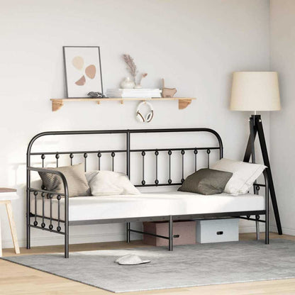 vidaXL Daybed Frame Black 75 x 190 cm Powder-Coated Steel