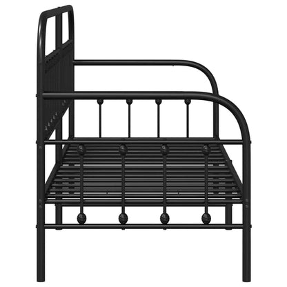 vidaXL Daybed Frame Black 75 x 190 cm Powder-Coated Steel