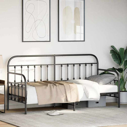 vidaXL Daybed Frame Black 80 x 200 cm Powder-Coated Steel