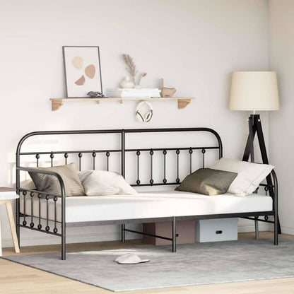 vidaXL Daybed Frame Black 90 x 200 cm Powder-Coated Steel