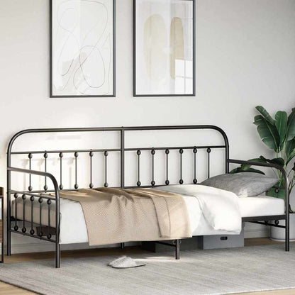 vidaXL Daybed Frame Black 90 x 200 cm Powder-Coated Steel