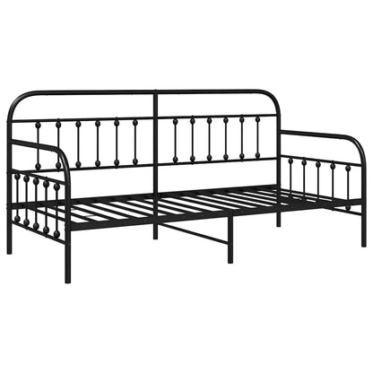 vidaXL Daybed Frame Black 90 x 200 cm Powder-Coated Steel