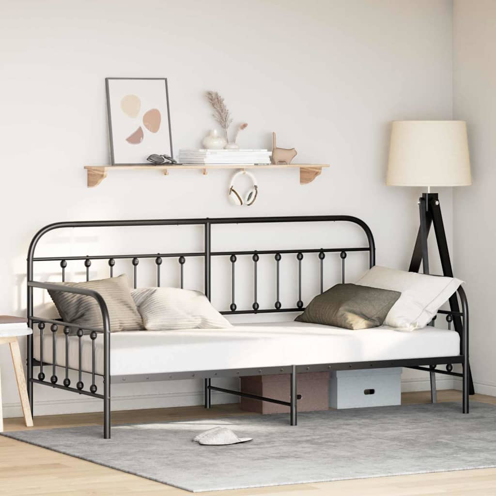 vidaXL Daybed Frame Black 100 x 200 cm Powder-Coated Steel