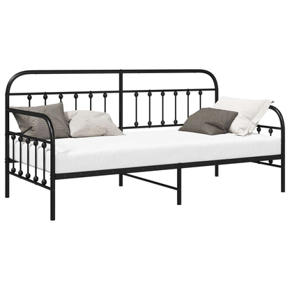 vidaXL Daybed Frame Black 100 x 200 cm Powder-Coated Steel