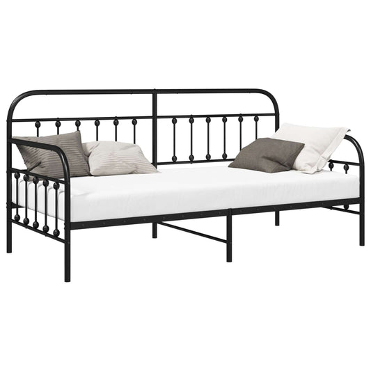 vidaXL Daybed Frame Black 100 x 200 cm Powder-Coated Steel