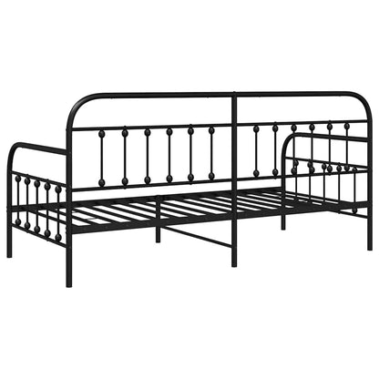 vidaXL Daybed Frame Black 100 x 200 cm Powder-Coated Steel