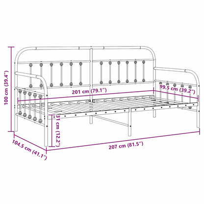 vidaXL Daybed Frame Black 100 x 200 cm Powder-Coated Steel