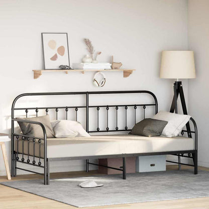 vidaXL Daybed Frame Black 90 x 200 cm Powder-Coated Steel