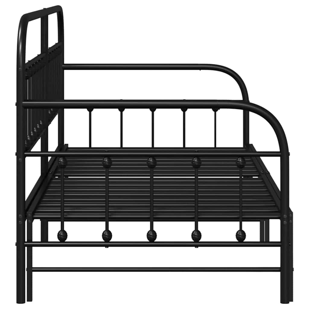 vidaXL Daybed Frame Black 90 x 200 cm Powder-Coated Steel