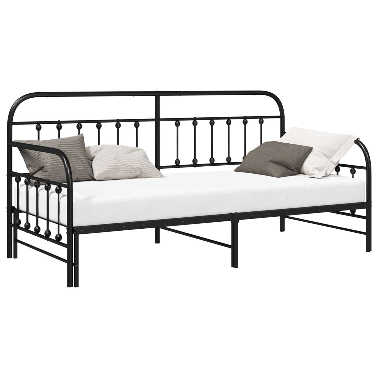 vidaXL Daybed Frame Black 100 x 200 cm Powder-Coated Steel