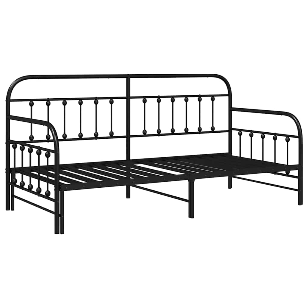 vidaXL Daybed Frame Black 100 x 200 cm Powder-Coated Steel