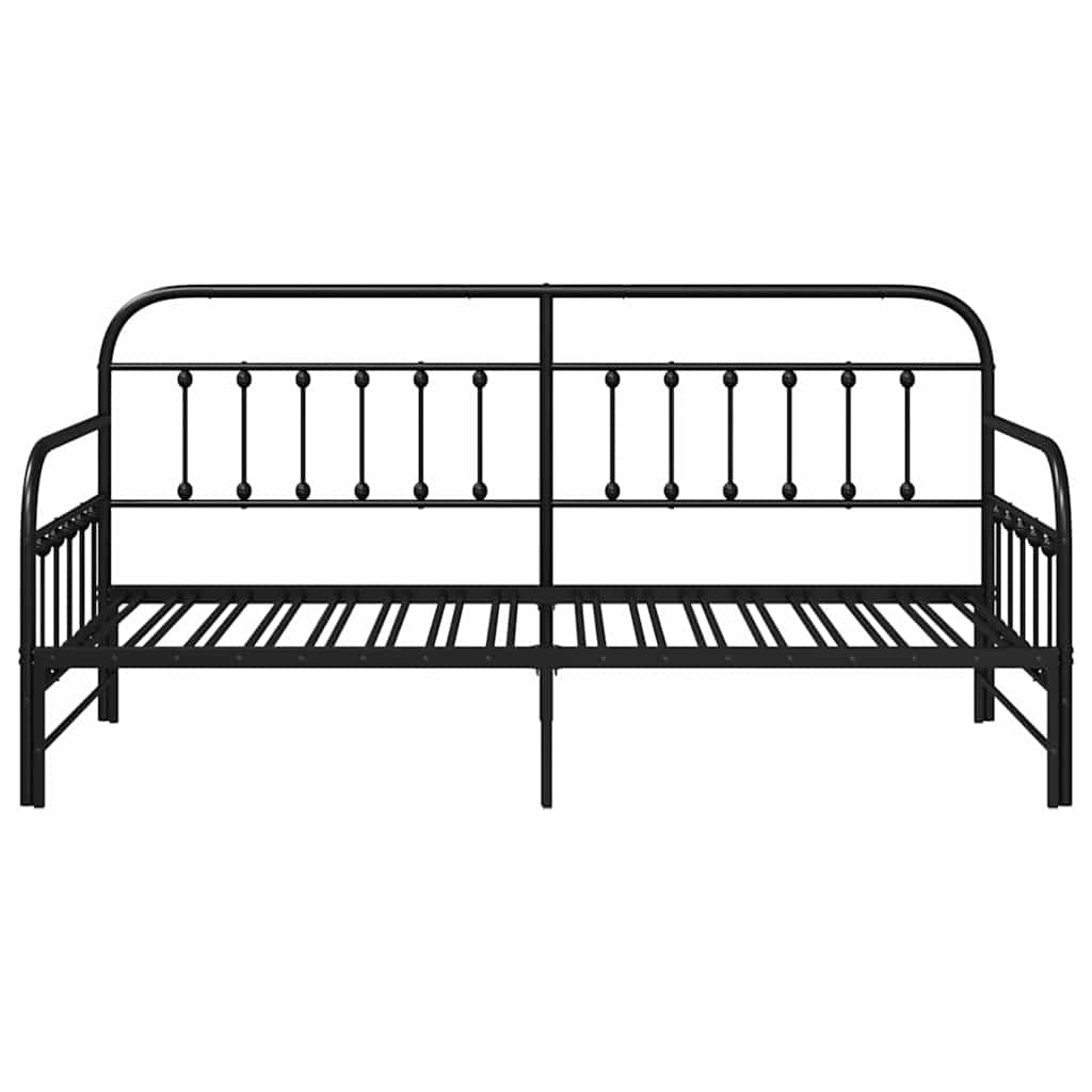 vidaXL Daybed Frame Black 100 x 200 cm Powder-Coated Steel
